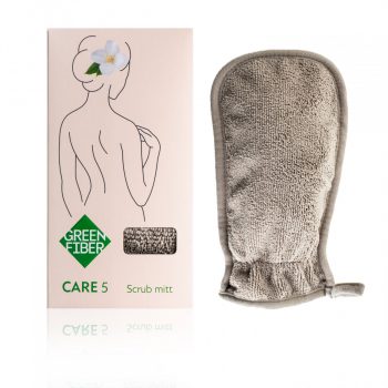 Мочалка-скраб для душа Green Fiber CARE 5, серая